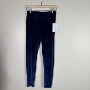 Athleta Girl‎ High Rise Chit Chat Velvet Tights Leggings XXL (16) NWT Blue